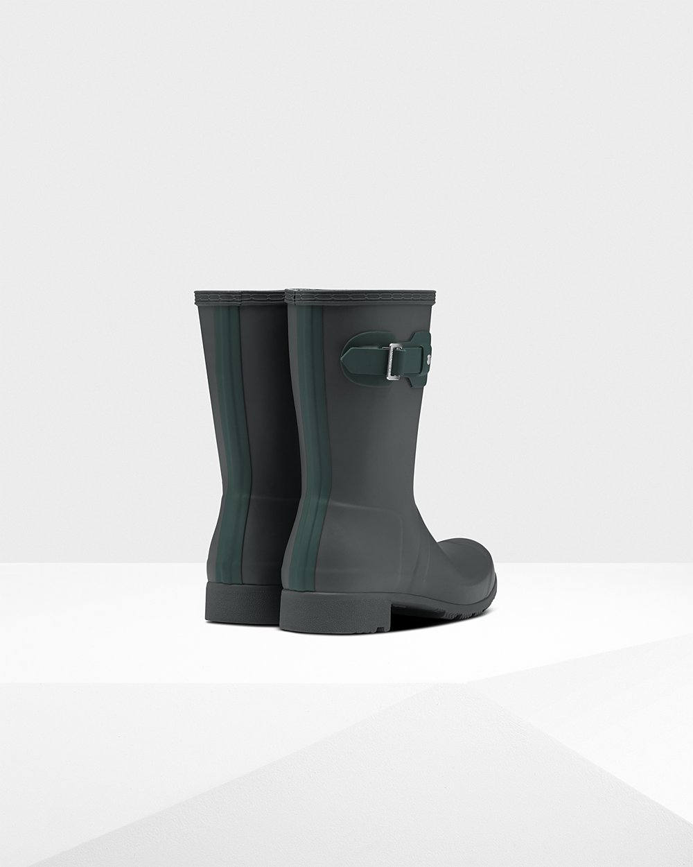 Womens Hunter Original Tour Foldable - Short Rain Boots Deep Green - 4065-XNCQE